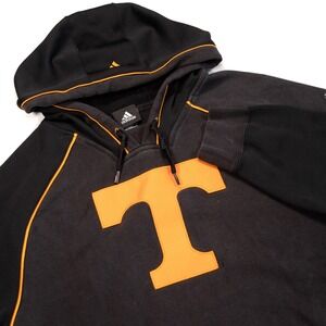 VINTAGE ADIDAS Mens L Tennessee Volunteers Logo Arm‎ Spellout Hoodie Sweatshirt